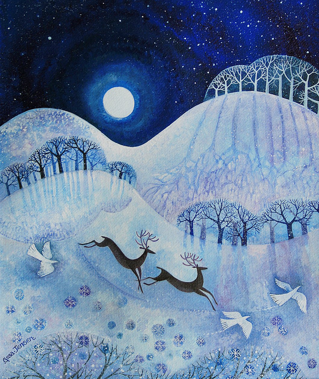 Snowy Peace，2011（丙烯酸墨水和纸上冲洗） 作者 丽莎·格拉·詹森