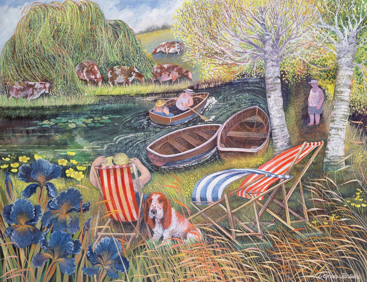 Breezy River，1995（丙烯酸墨水，水粉） 作者 丽莎·格拉·詹森