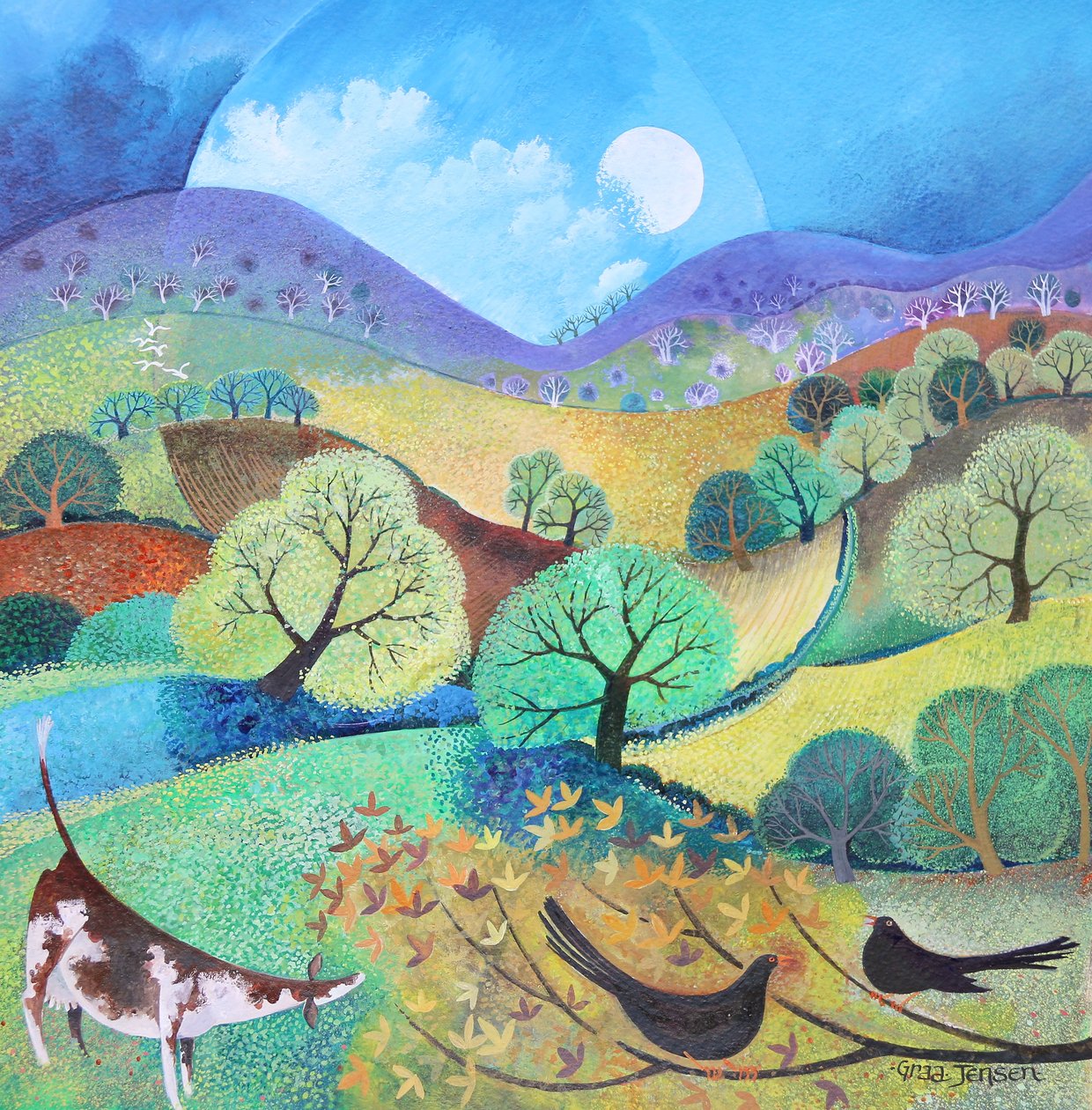English Meadow 2019 (acrylics on paper ) 作者 丽莎·格拉·詹森