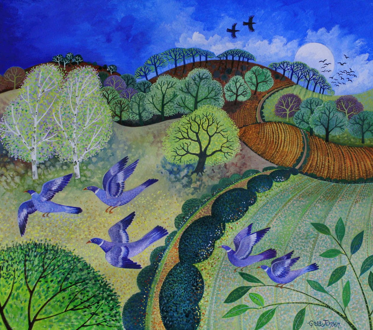 飞行，2009年，（纸上丙烯画）。 作者 丽莎·格拉·詹森