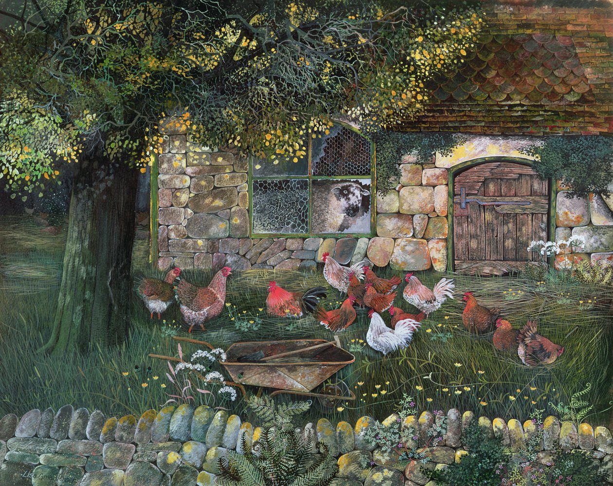 Hen House，1988（墨水，水粉） 作者 丽莎·格拉·詹森