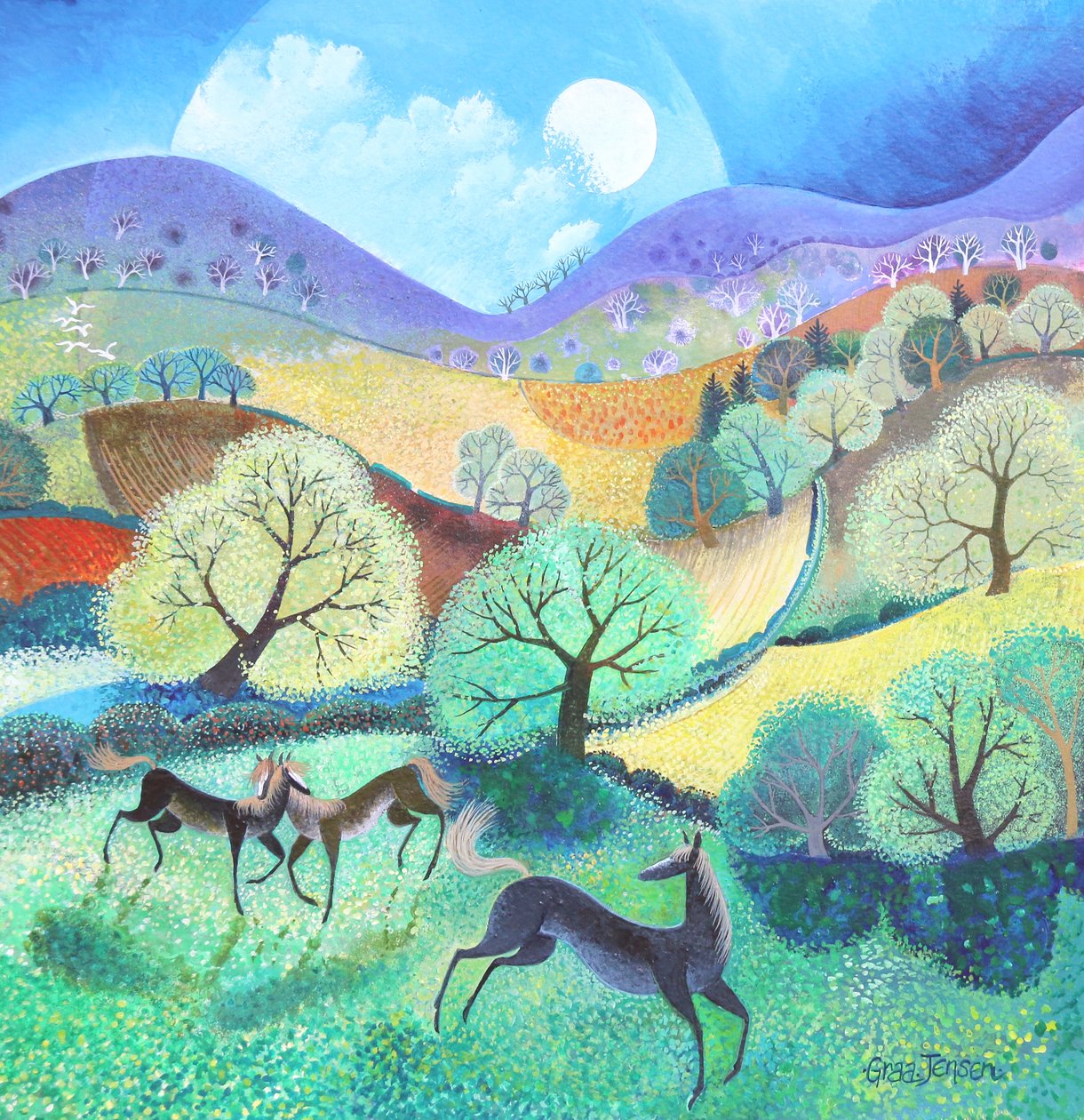 Summer Fields, 2020,(acrylics) 作者 丽莎·格拉·詹森