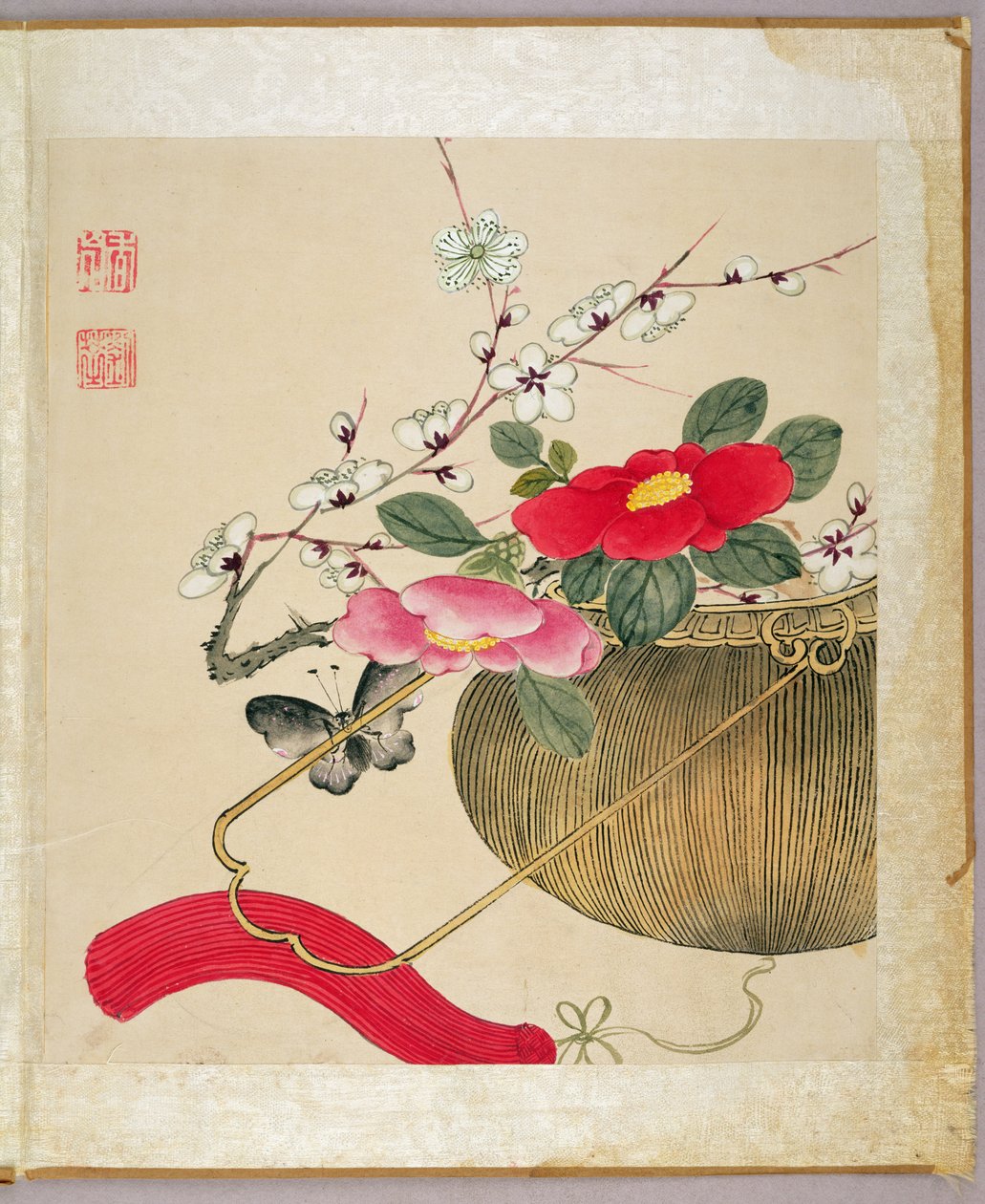 19世纪晚期的一系列花卉和昆虫画作之一 作者 刘华