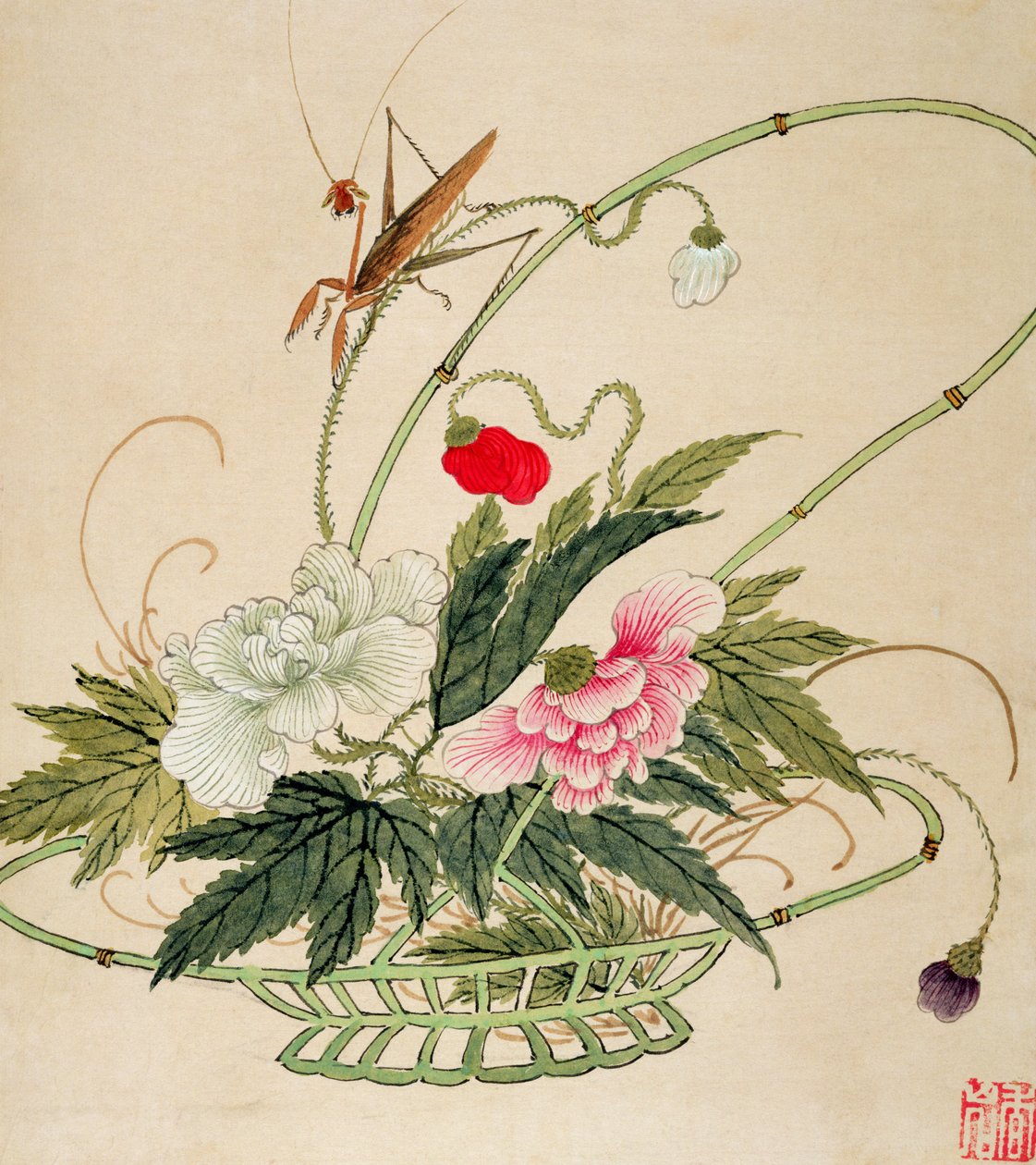 19世纪晚期的一系列花卉和昆虫画作之一 作者 刘华