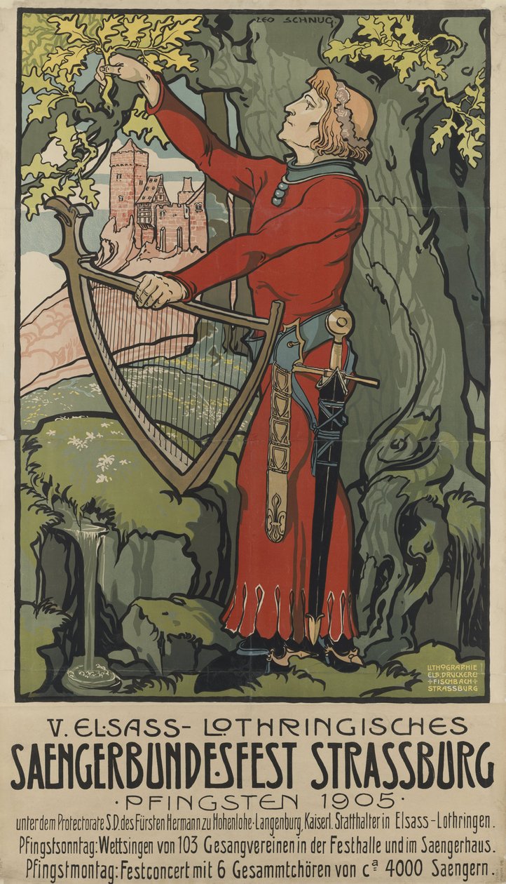 Saengerbundesfest歌手节斯特拉斯堡，1905年。 作者 莱奥·施努格