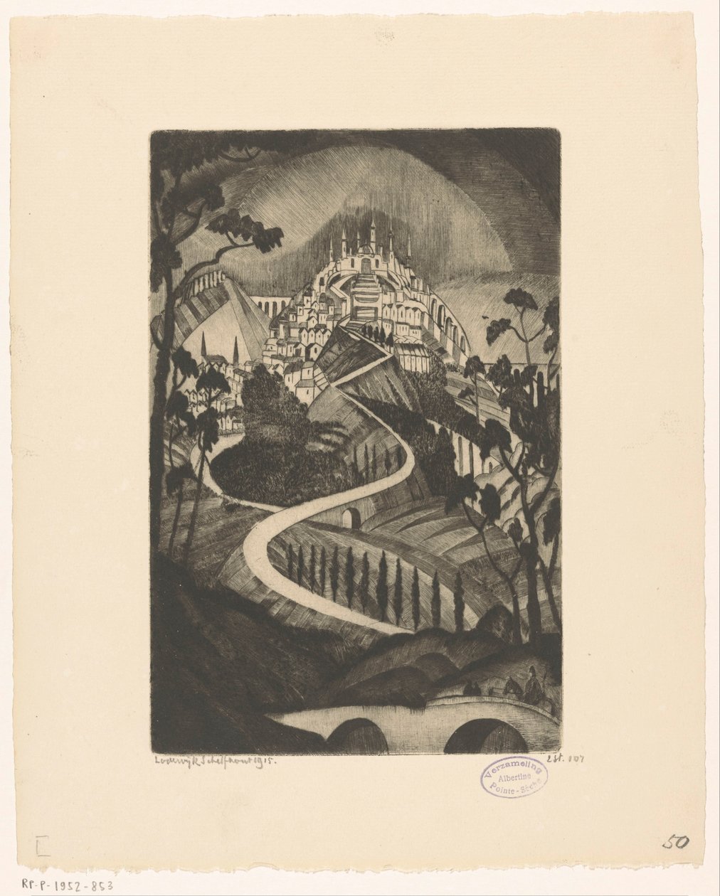 伯格
La Montagne（实物上的原标题） 作者 Lodewijk Shelfhout（艺术家签名）