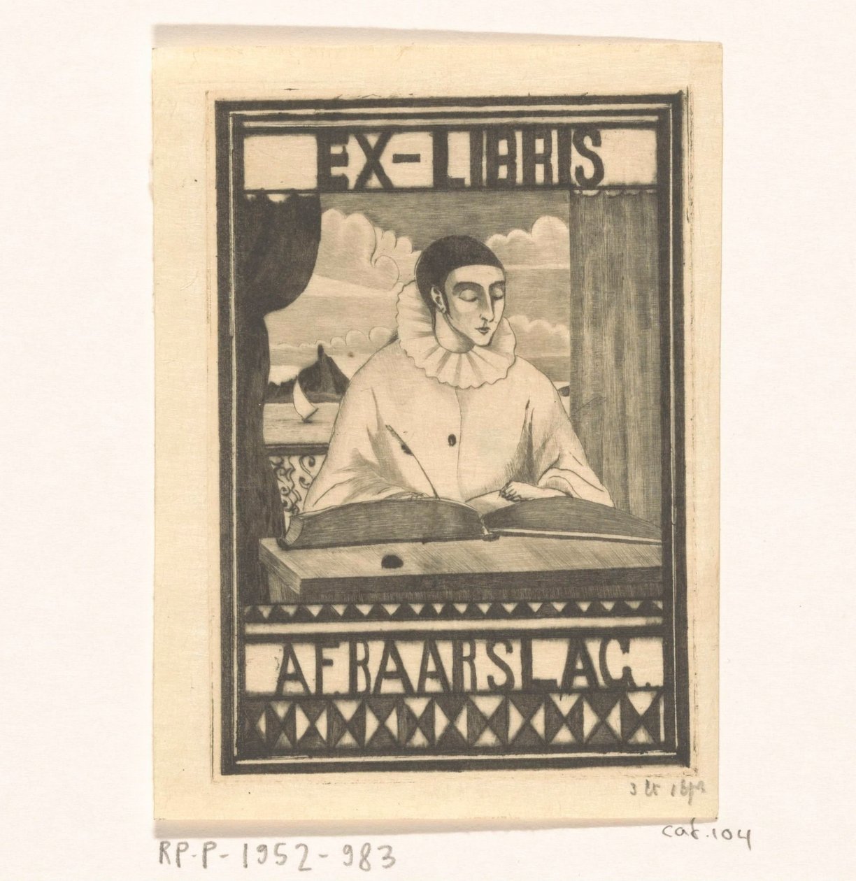 A.F. Baarslag 的书目编号 作者 Lodewijk Shelfhout（艺术家签名）