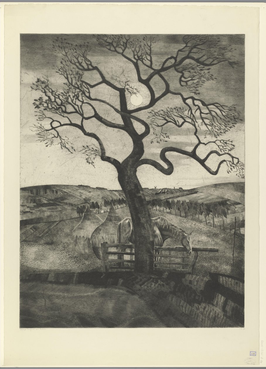 Etikhove 附近草地上的马匹
Vieux cheval en repos（原标题） 作者 Lodewijk Shelfhout（艺术家签名）