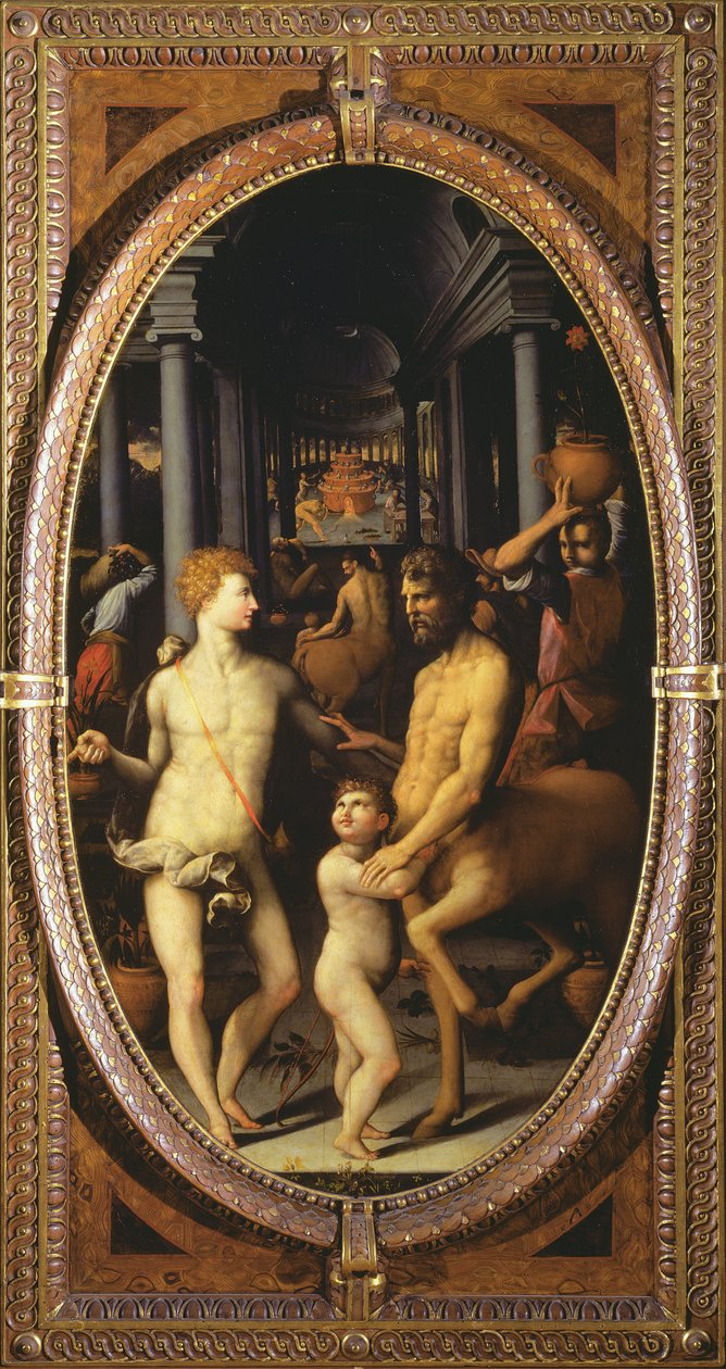 阿波罗和凯龙，1572年（石板） 作者 Lodovico Buti
