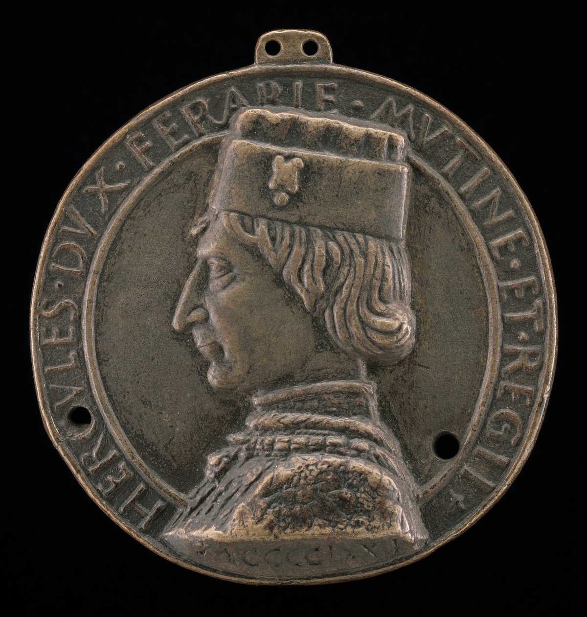 埃尔科勒一世，1431-1505，费拉拉、摩德纳和雷焦公爵 1471年[正面]，1472年。 作者 洛多维科·科拉迪尼