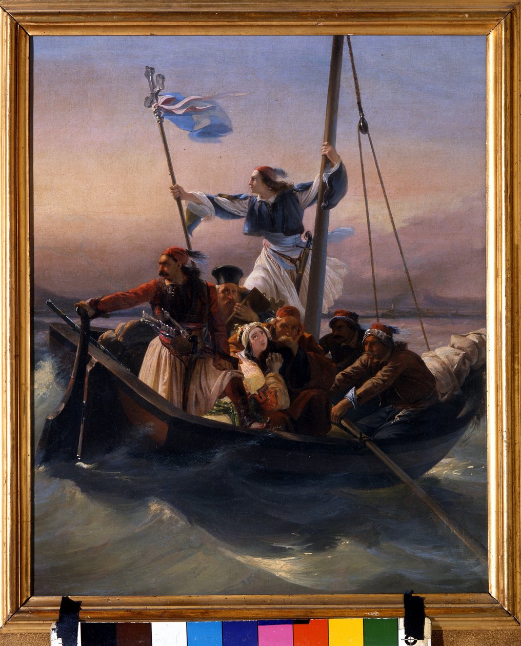 Greeks on a ship Allegory of Greece marching towards independence after the Ottoman domination and the Greek War of Independence (1821-1830) or Greek Revolution. Painting by Ludovico Lipparini (1800-1856) 1848 Verone   1412301   zh       chinese Successful 作者 洛多维科·利帕里尼