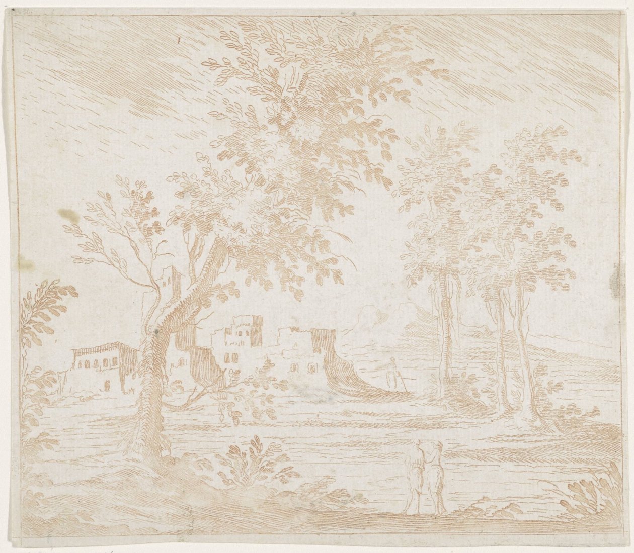 废墟景观 作者 Lodovico Mattioli（归属于）