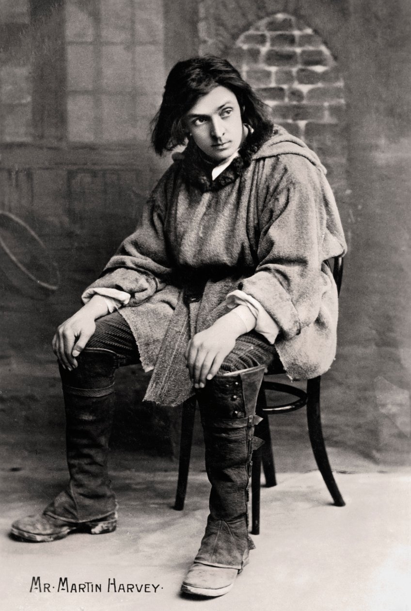 约翰·马丁·哈维（John Martin-Harvey）1863-1944，英国演员，二十世纪初。 作者 伦敦立体摄影公司