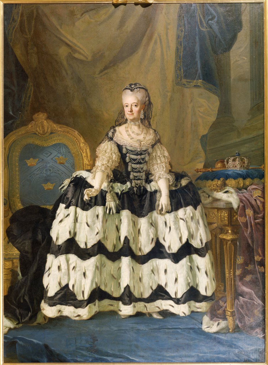 Louise Ulrique de Prusse, reine consort de Suede - 普鲁士王后 Louisa Ulrika (1720-1782) 的肖像，由年轻的 Lorenz Pasch (1733-1805) 创作。 布面油画 作者 洛伦斯·帕斯（Lorens the Younger Pasch）