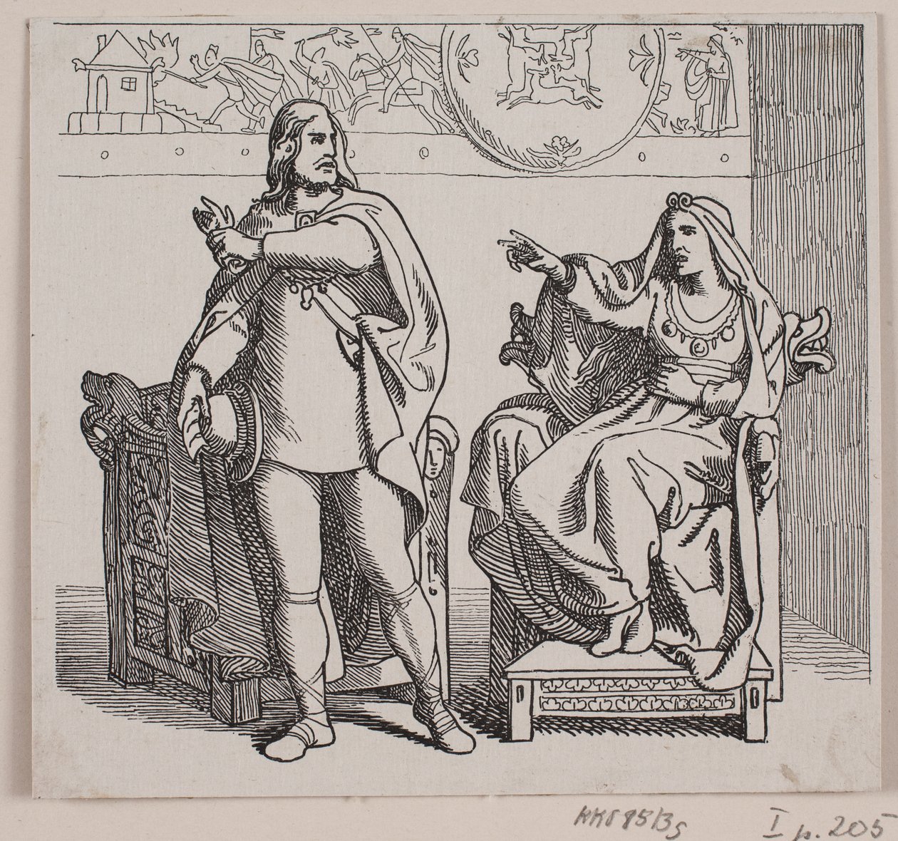Sweyn Forkbeard 开往英格兰的火车和斯沃德战役 "插图 作者 洛伦兹·弗罗利希