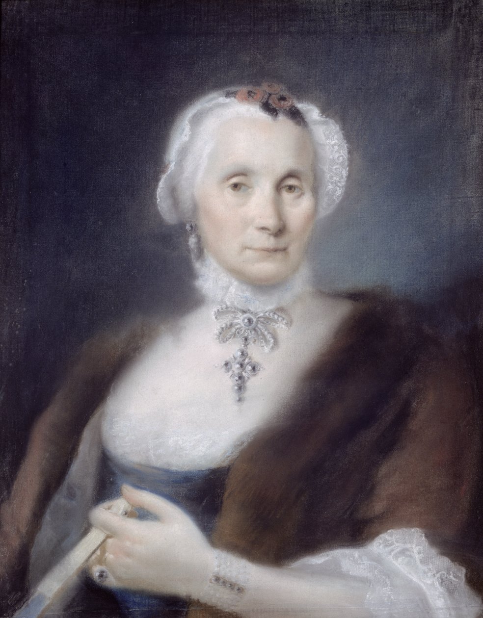 肖像艺术家的母亲，Cecilia Guardi，1757（粉彩） 作者 洛伦佐·巴尔迪塞拉（Lorenzo Baldissera Tiepolo）
