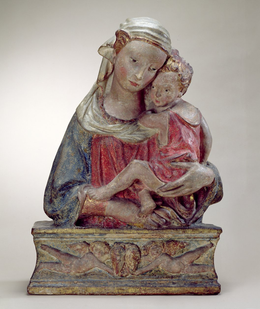 麦当娜和儿童（彩绘兵马俑） 作者 洛伦佐·吉贝蒂（Lorenzo Ghiberti）