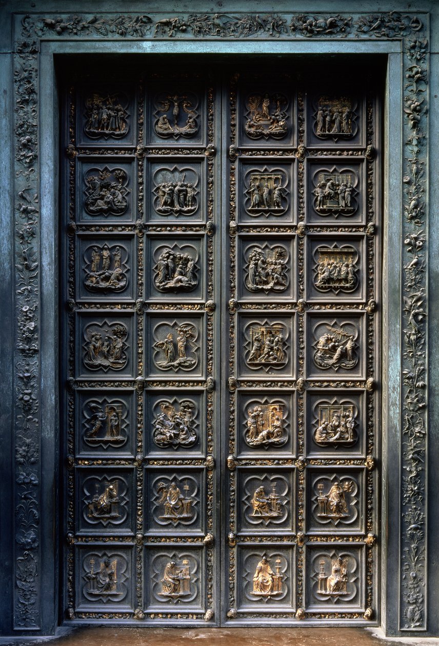 圣乔万尼洗礼堂的北门，1403-24（青铜） 作者 洛伦佐·吉贝蒂（Lorenzo Ghiberti）