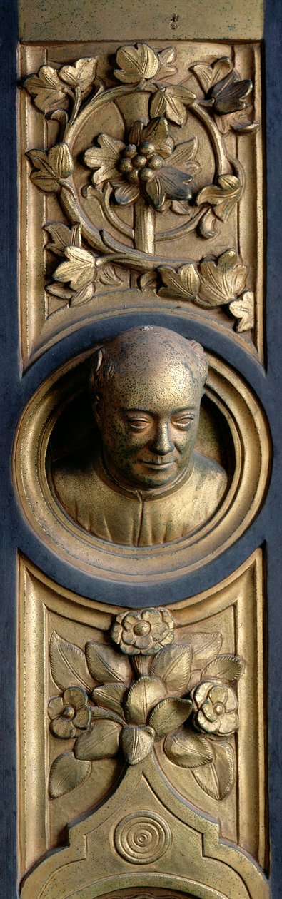 从天堂之门（东门）1425-52（镀金青铜）框架的圆形自画像（另见87652-61和87663-67） 作者 洛伦佐·吉贝蒂（Lorenzo Ghiberti）