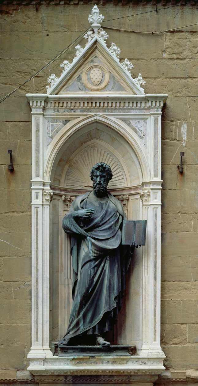 圣马太福音，1419-23（大理石和青铜） 作者 洛伦佐·吉贝蒂（Lorenzo Ghiberti）