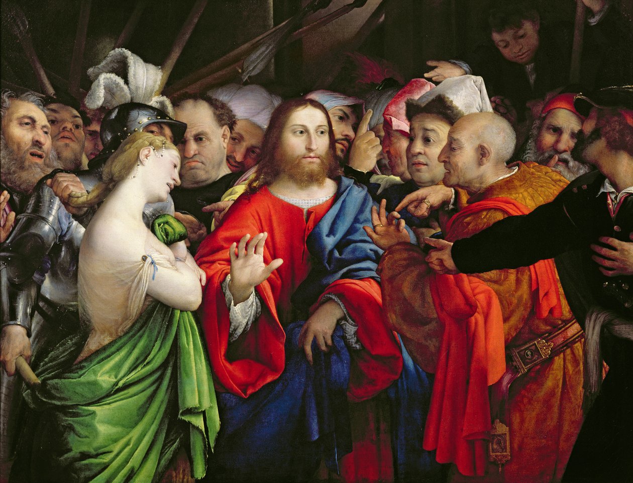 基督和淫妇，c.1527-29 作者 洛伦佐·乐透（Lorenzo Lotto）