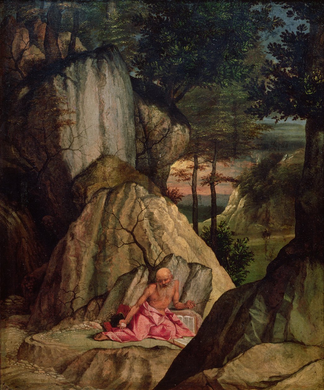 圣杰罗姆在沙漠中冥想，1506年 作者 洛伦佐·乐透（Lorenzo Lotto）