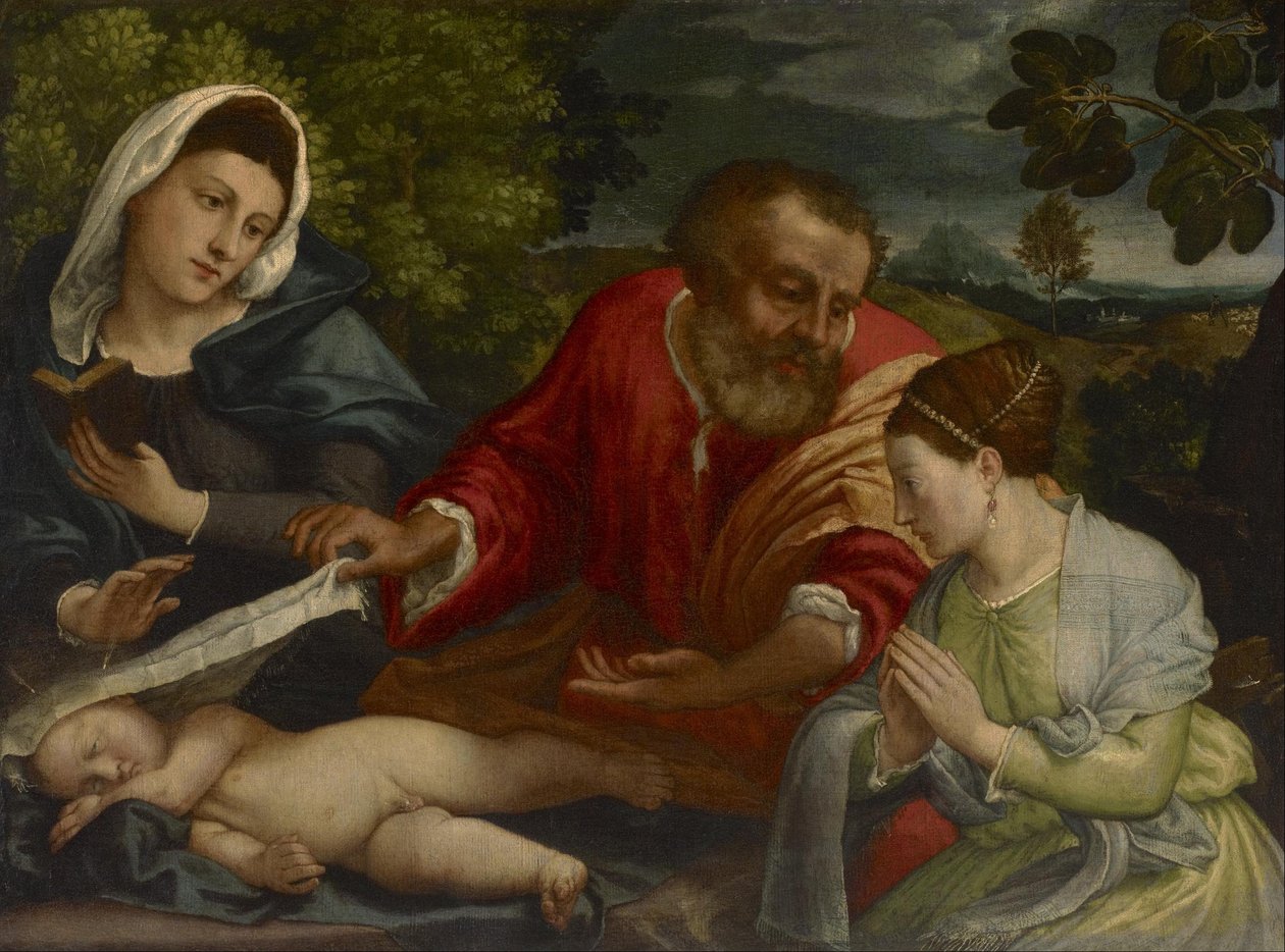 神圣家族与Donatrix作为亚历山大的圣凯瑟琳 作者 洛伦佐·乐透（Lorenzo Lotto）