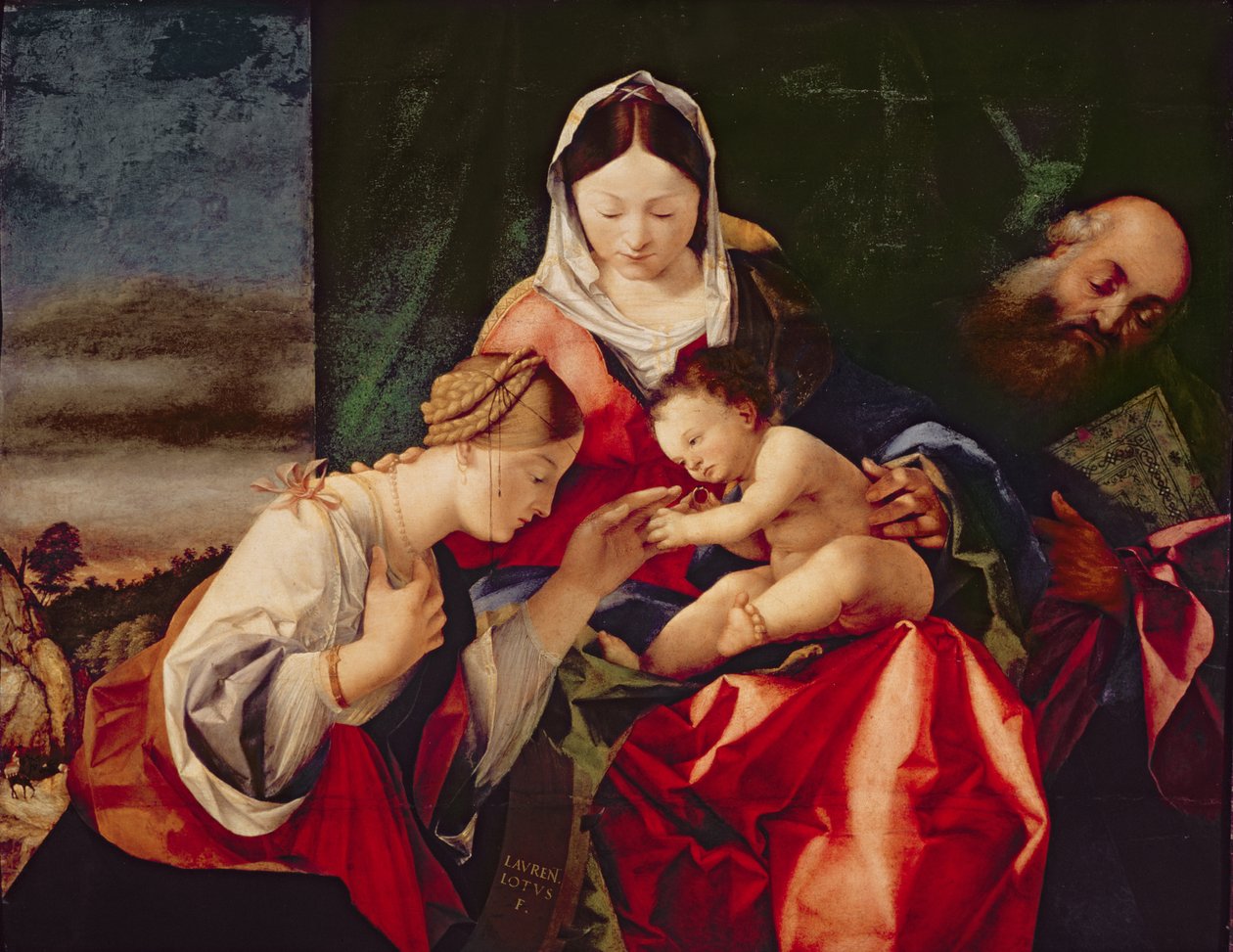圣凯瑟琳的神秘婚姻，15058年 作者 洛伦佐·乐透（Lorenzo Lotto）