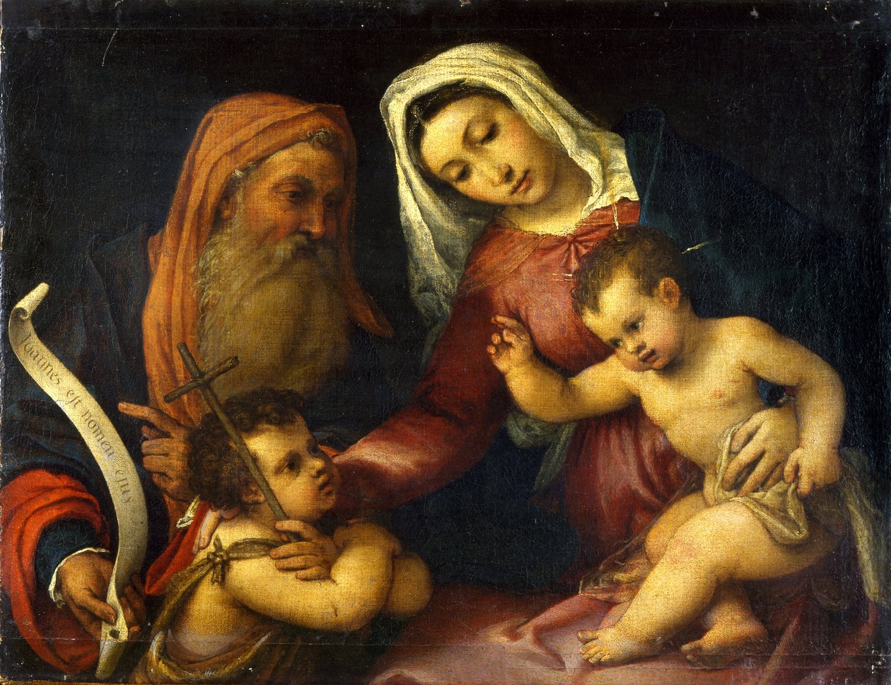圣母与圣徒撒迦利亚和施洗约翰 作者 洛伦佐·乐透（Lorenzo Lotto）