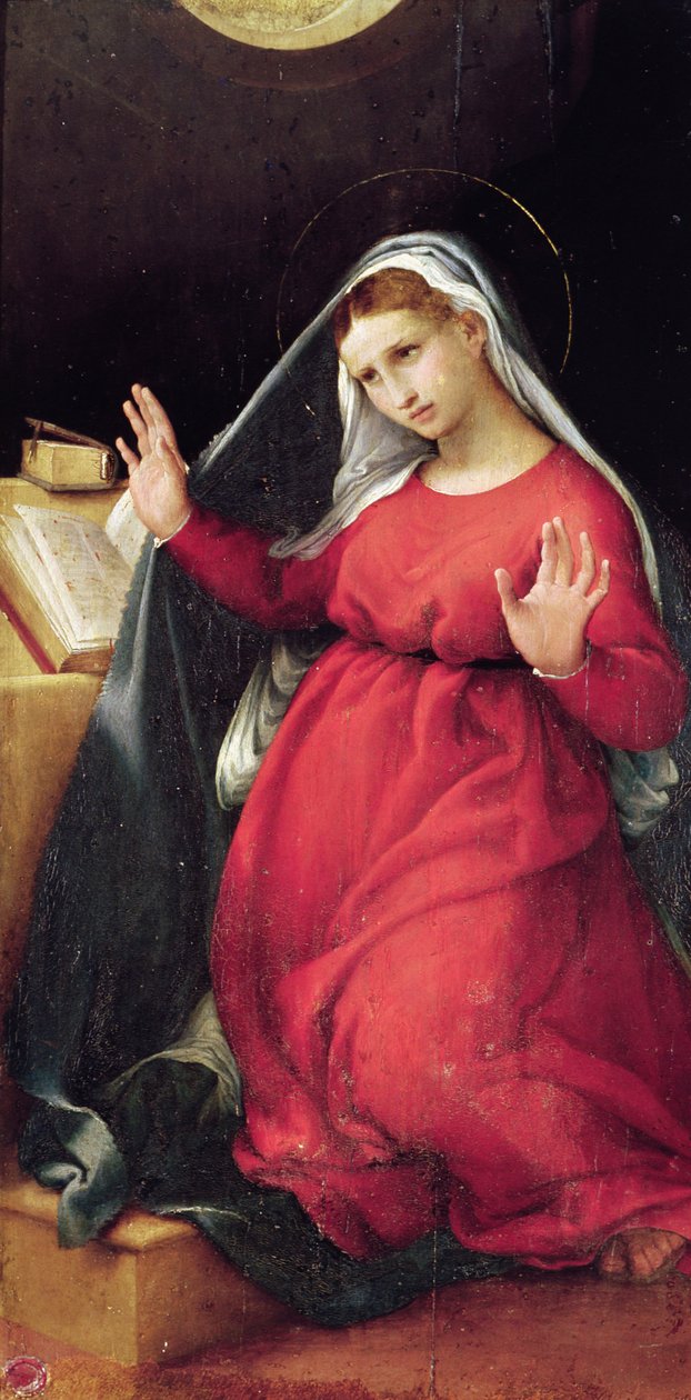 维珍，来自报喜的右手小组（另见228515） 作者 洛伦佐·乐透（Lorenzo Lotto）