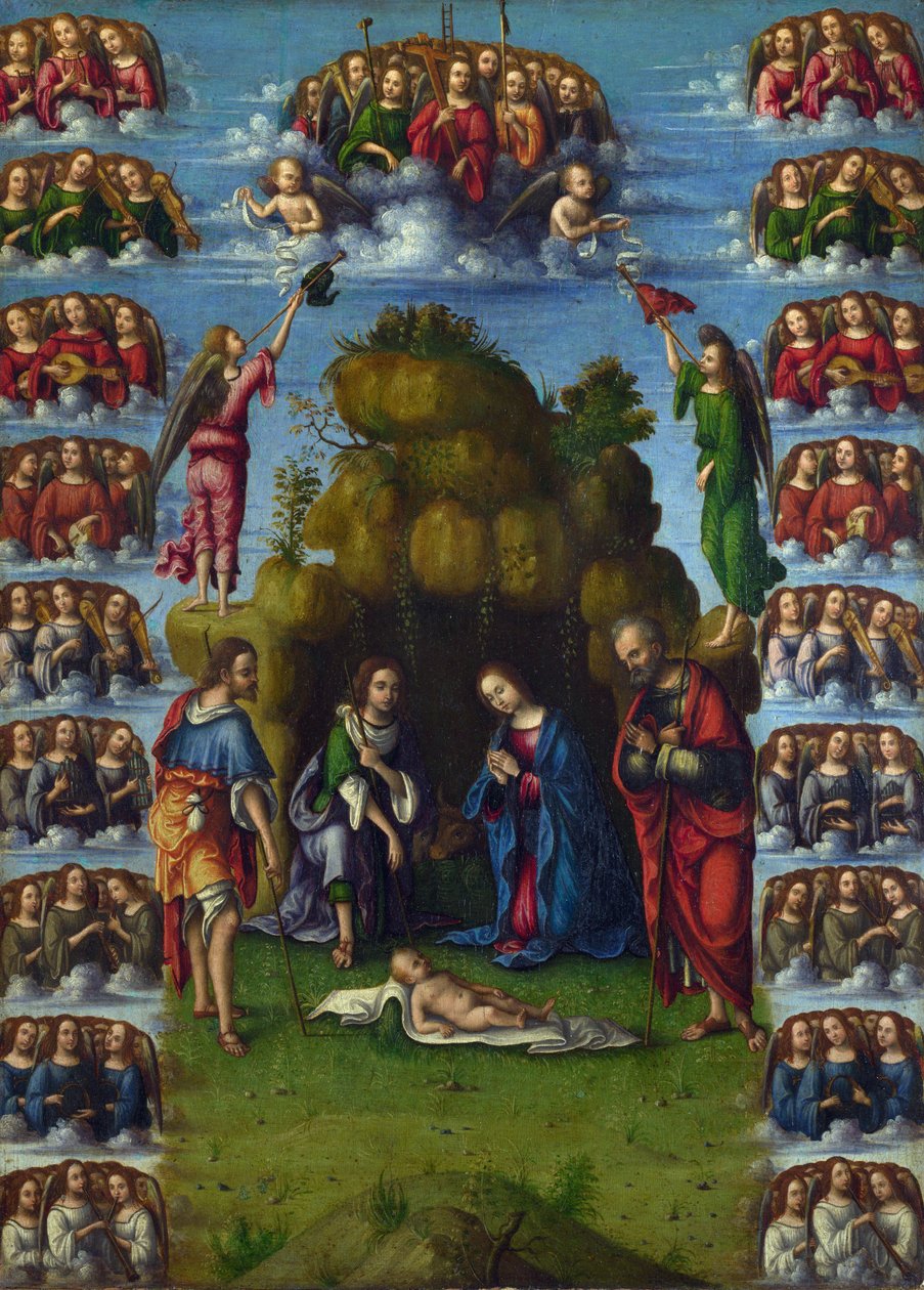 "洛伦佐-科斯塔（Lorenzo Costa，1460-1535 年）1499 年作品，尺寸 52x37 厘米 国家美术馆，伦敦 作者 洛伦佐·科斯塔（Lorenzo Costa）