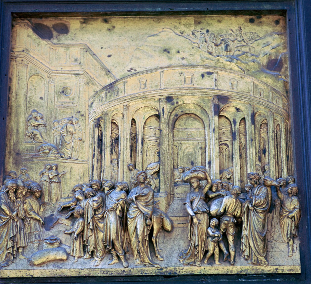 天堂之门》的细节，15世纪 作者 洛伦佐·吉贝蒂（Lorenzo Ghiberti）