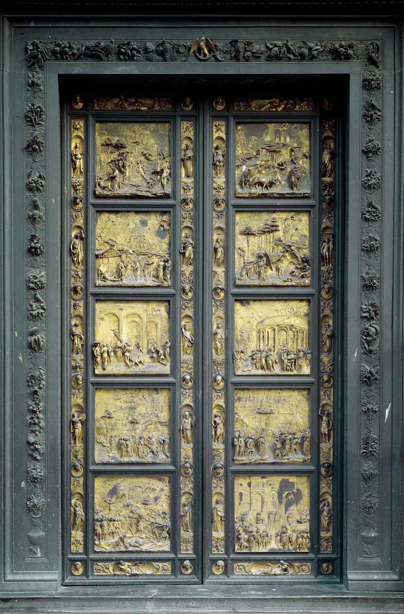 天堂之门，由吉贝尔蒂-洛伦佐（1378-1443）实现。 作者 洛伦佐·吉贝蒂（Lorenzo Ghiberti）