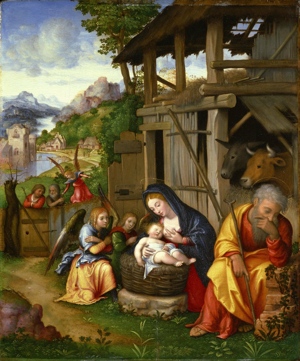 洛伦佐-莱昂布鲁诺（1480-1537 年）1515 年的 "Nativite" 绘画 东京国立西洋美术馆 作者 洛伦佐·莱昂布鲁诺