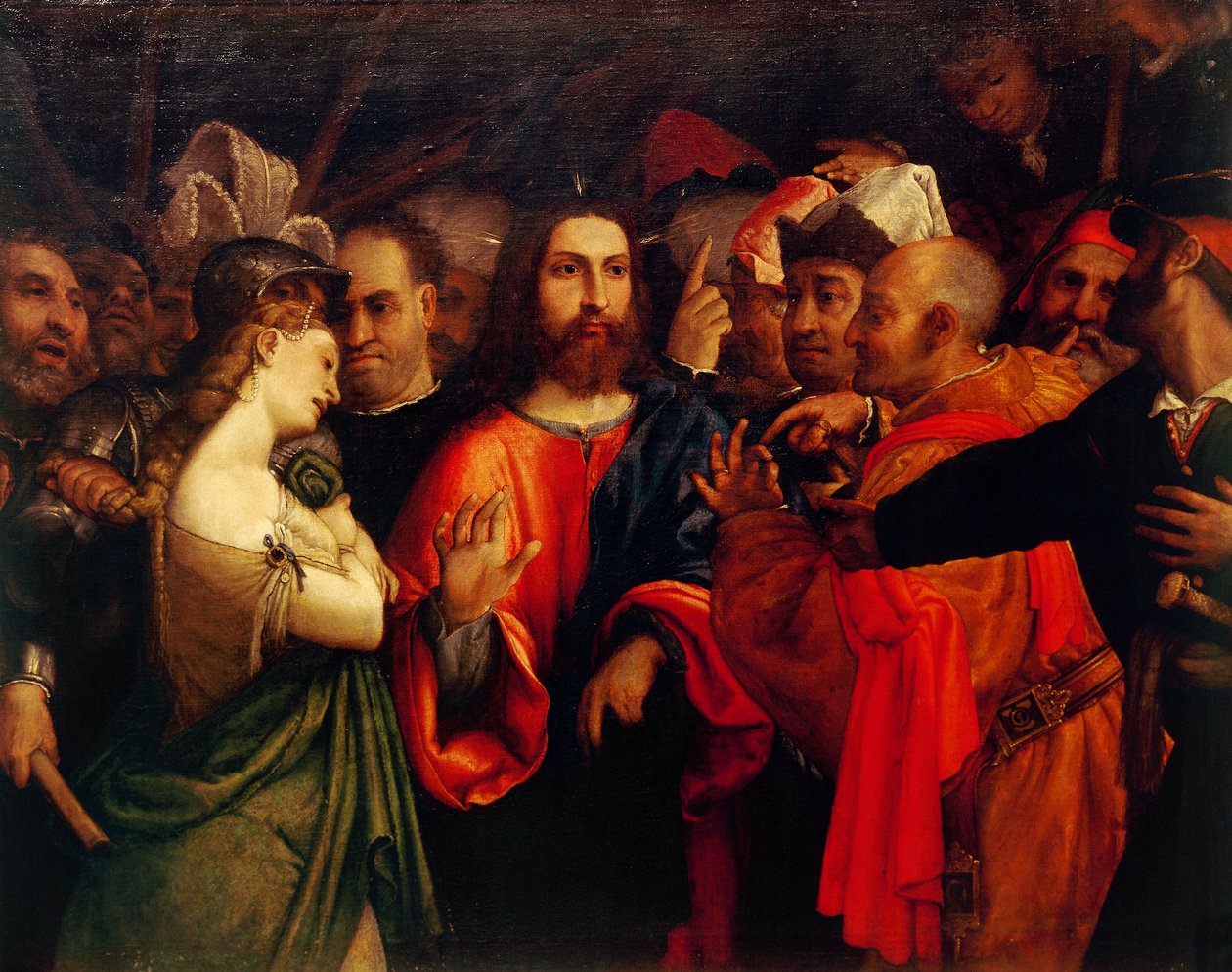 基督与奸夫淫妇 作者 洛伦佐·乐透（Lorenzo Lotto）