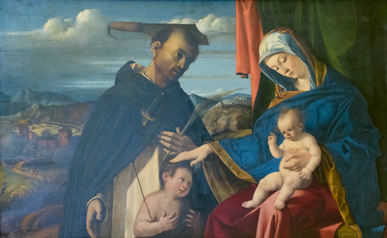 麦当娜和孩子与圣彼得烈士 作者 洛伦佐·乐透（Lorenzo Lotto）