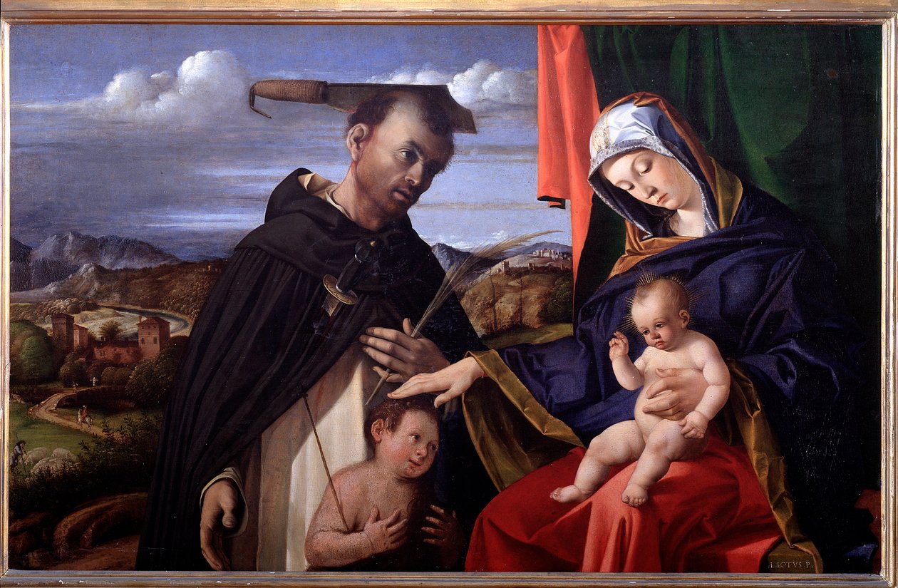 麦当娜和维罗纳的圣彼得与孩子 作者 洛伦佐·乐透（Lorenzo Lotto）