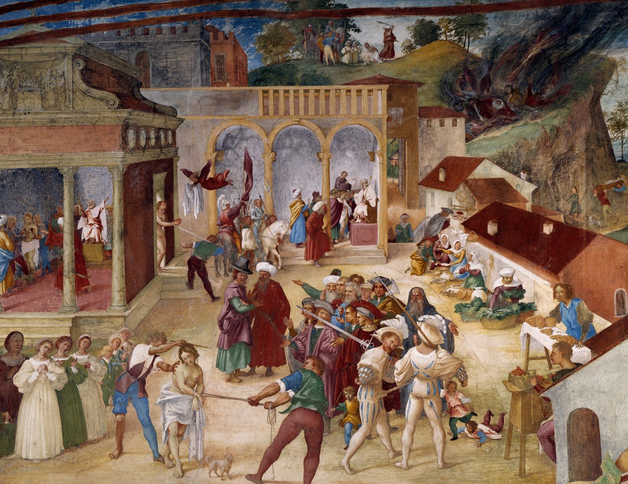 圣巴巴拉殉难，圣巴巴拉故事中的壁画细节 作者 洛伦佐·乐透（Lorenzo Lotto）