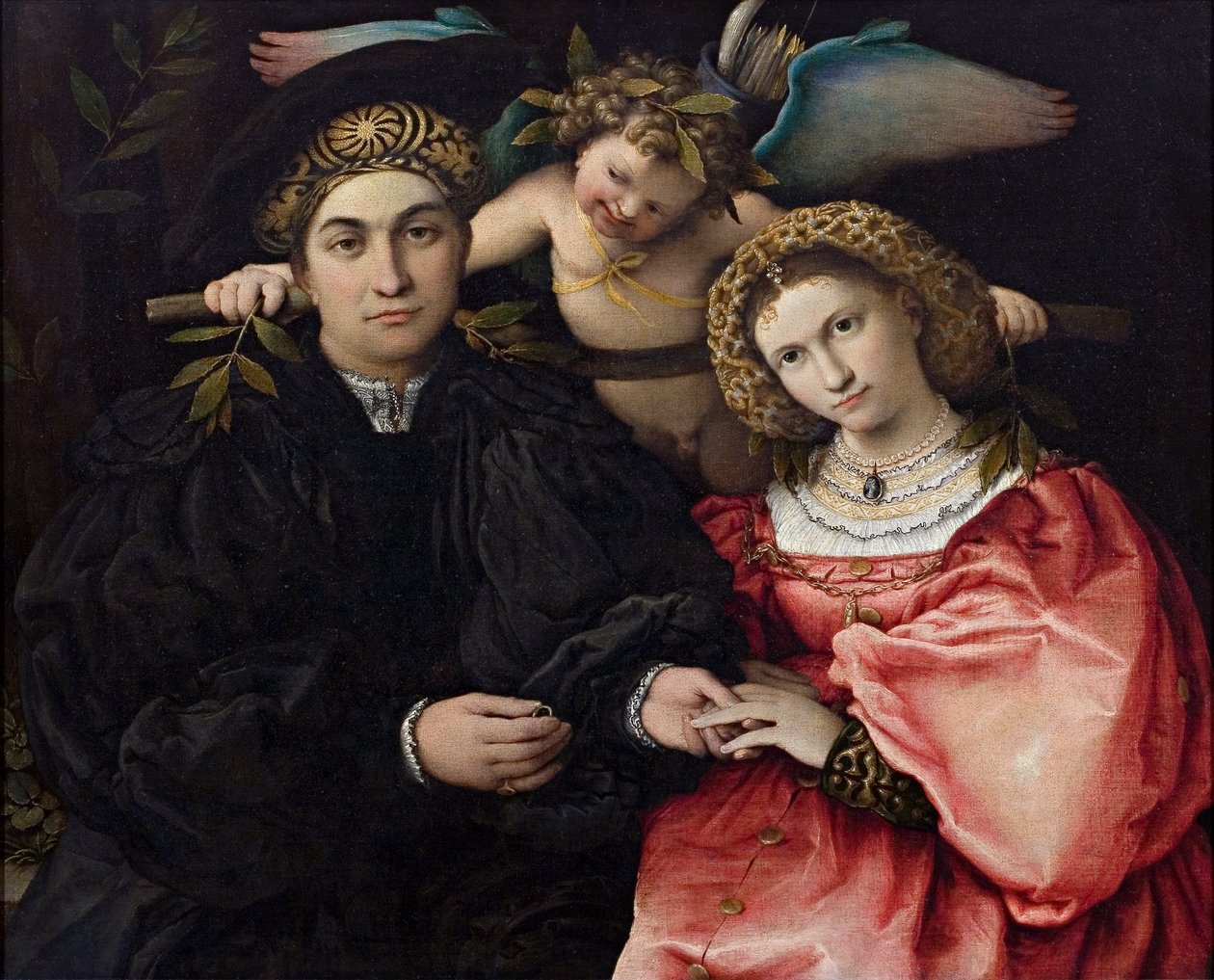 Marsilio Cassotti 和他的新娘 Faustina 的肖像 - Lotto, Lorenzo (1480-1556) - 1523 - 木头油画 - 71x84 - 马德里普拉多博物馆 作者 洛伦佐·乐透（Lorenzo Lotto）