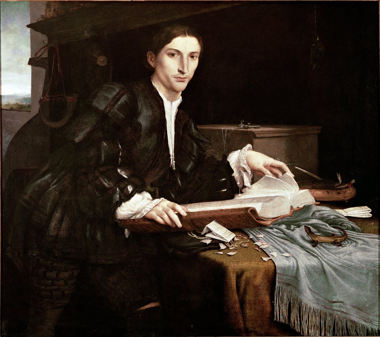 Portrait of a Gentleman in his Office (oil on canvas 作者 洛伦佐·乐透（Lorenzo Lotto）