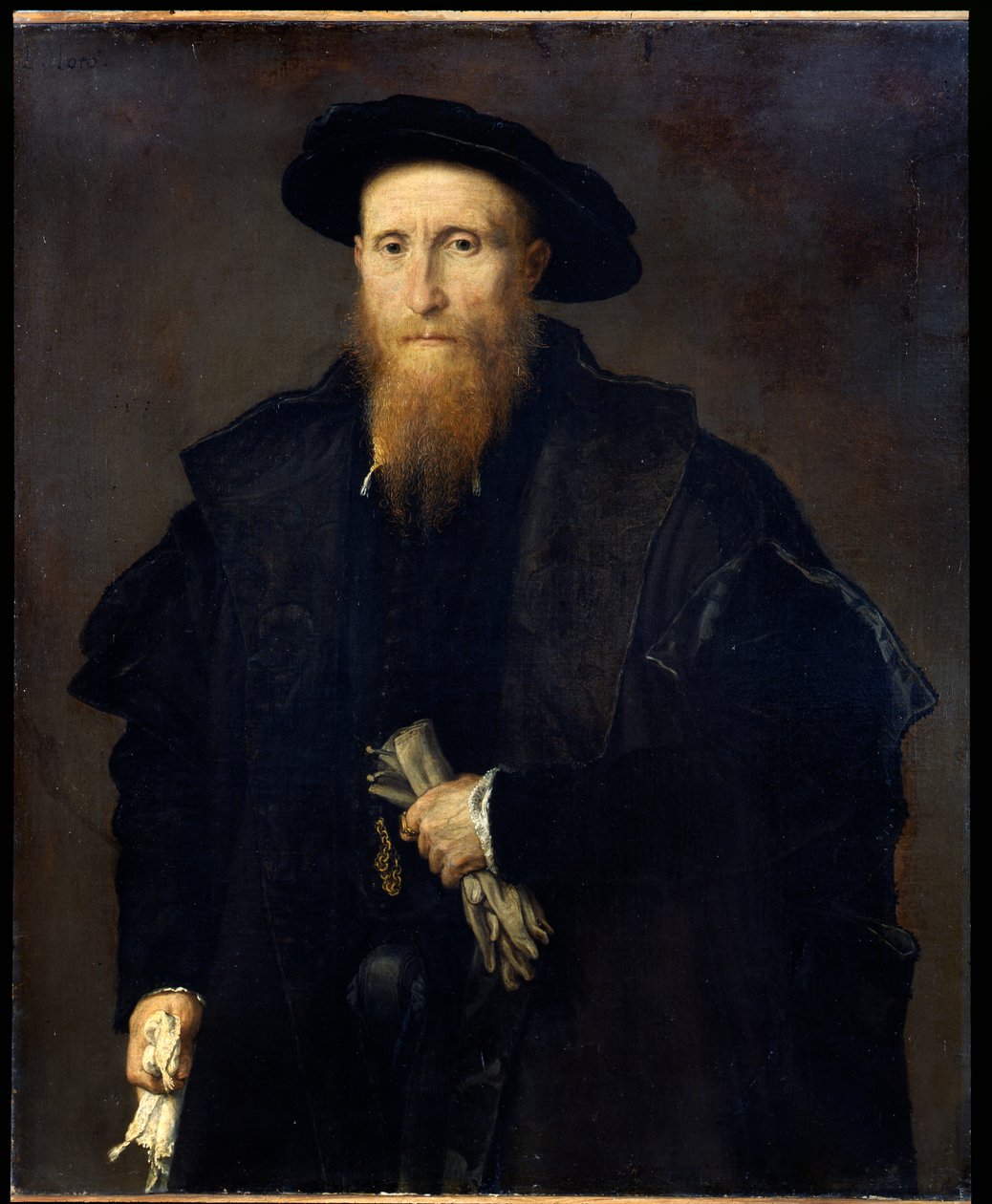 戴手套的老绅士的肖像 (Liberale da Pinedel?) 作者 洛伦佐·乐透（Lorenzo Lotto）