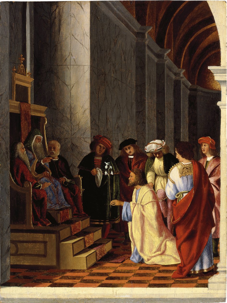 大祭司前的圣约瑟夫 作者 洛伦佐·乐透（Lorenzo Lotto）