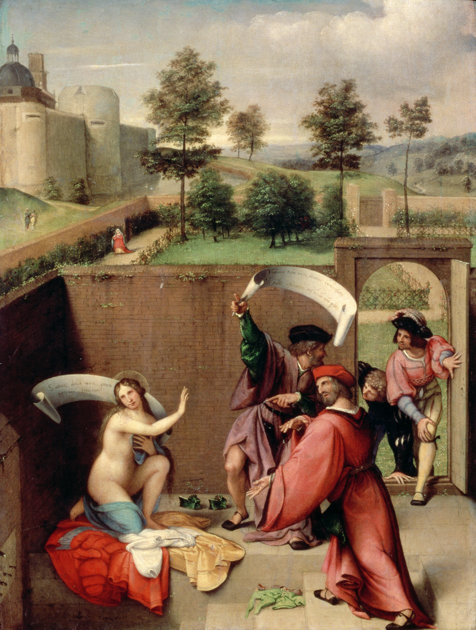 苏珊娜和长老，1517（小组） 作者 洛伦佐·乐透（Lorenzo Lotto）