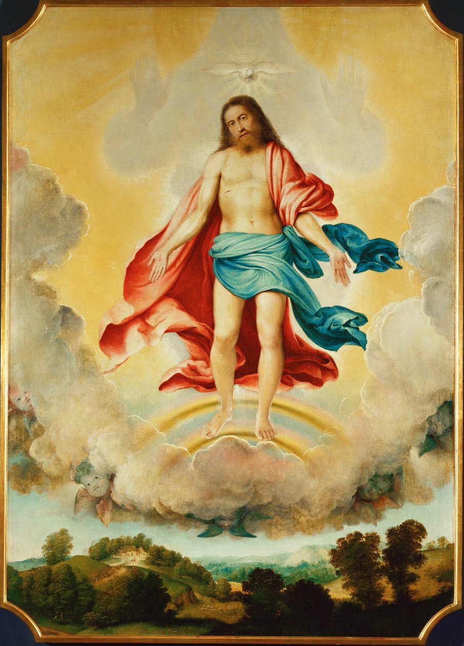 神圣三位一体（布面油画） 作者 洛伦佐·乐透（Lorenzo Lotto）