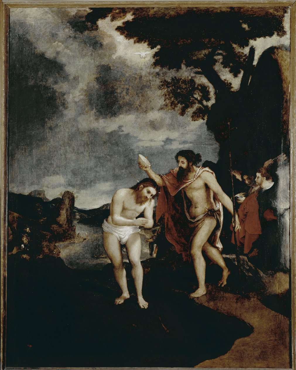基督的洗礼（1551-1555，布面油画 作者 洛伦佐·乐透（Lorenzo Lotto）