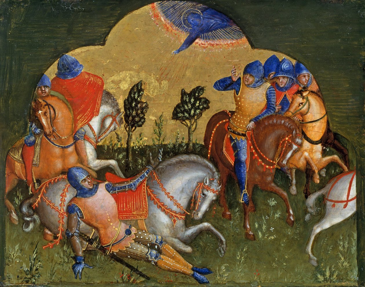 保罗-普雷代拉的皈依》面板，约1370年。 作者 洛伦佐（Lorenzo Veneziano）