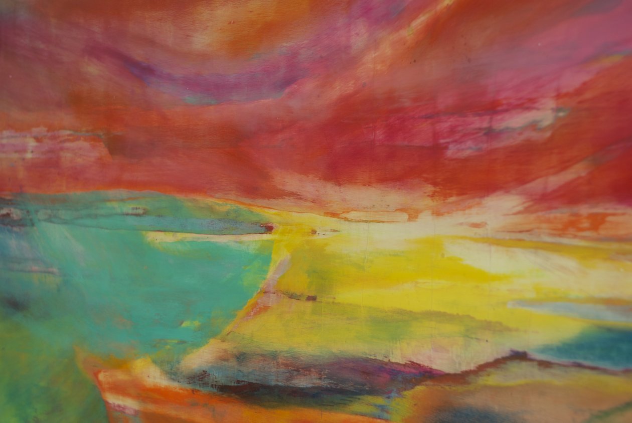 陆地与海洋之间，景观，2016年，（照片，绘画细节） 作者 卢·吉布斯