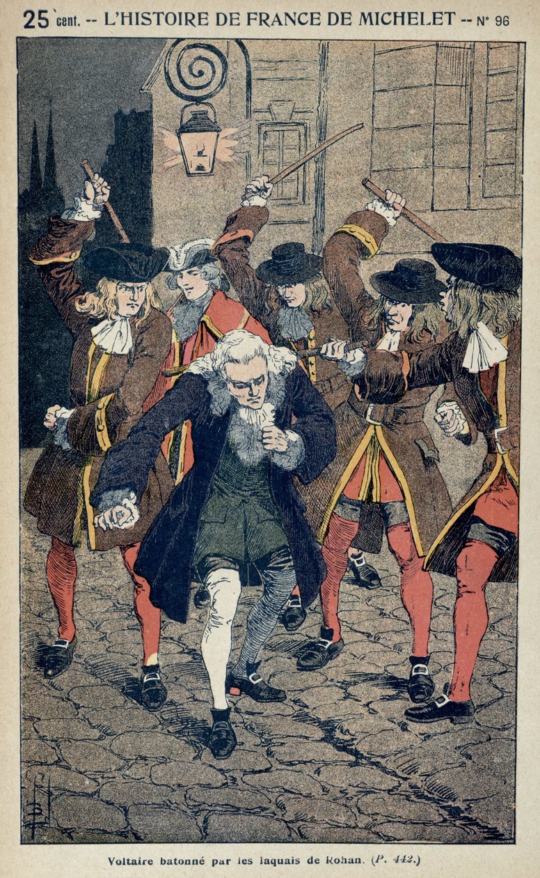 1726年，Duc de Rohan的走狗，伏尔泰（1694-1778）的鞭刑，c.1900 作者 路易斯·查尔斯·邦布尔