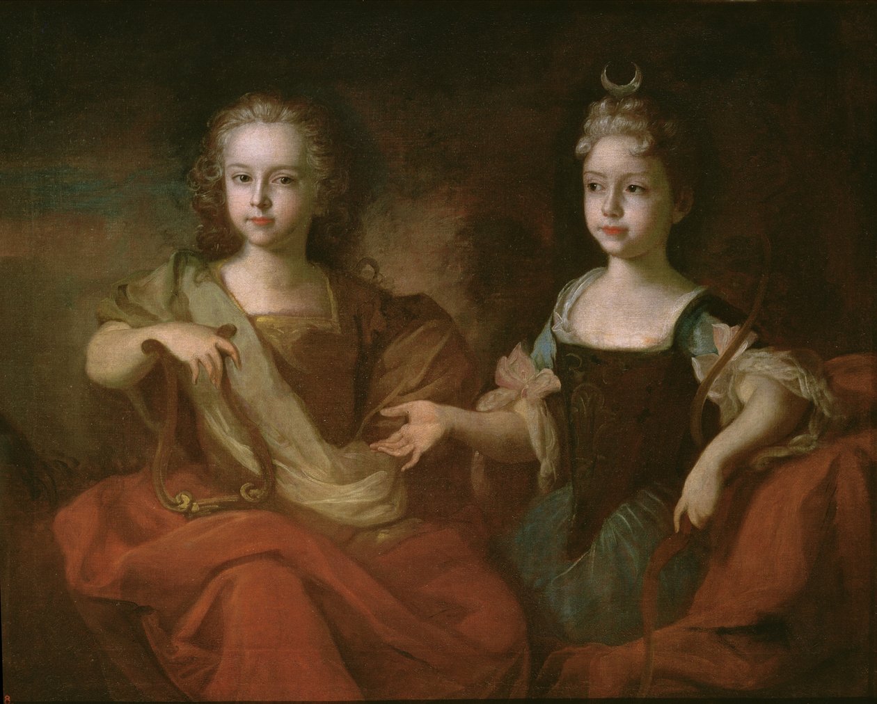Tsarevich Peter Alekseevitch和Tsarevna Nathalie Alekseevna饰演阿波罗和戴安娜，1722年 作者 路易斯·卡拉瓦克