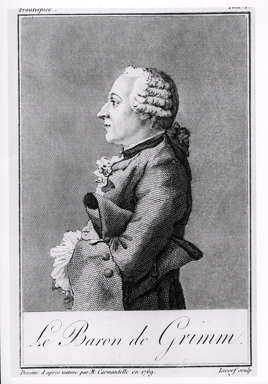 Baron Friedrich Melchior Grimm（1723-1807），由Lecerf雕刻，1769年 作者 路易斯·卡罗吉斯·迪·卡蒙泰勒